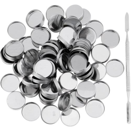 100Pcs Empty Eyeshadow Blush Makeup Pans Cans Palette Round