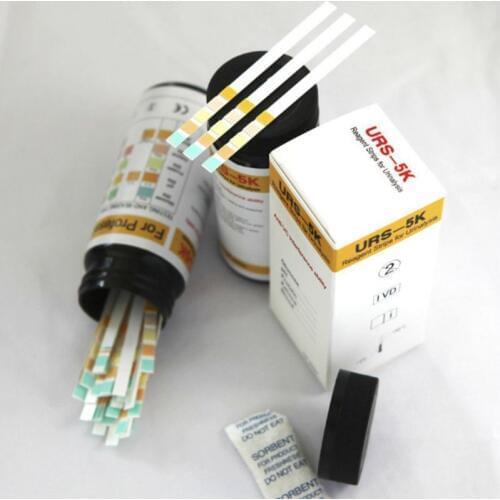 100Pcs URS-5K Glucose pH Protein Ketone Blood Urine Test Strip Reagent Strip For Urinalysis With Anti-VC Interference Ability