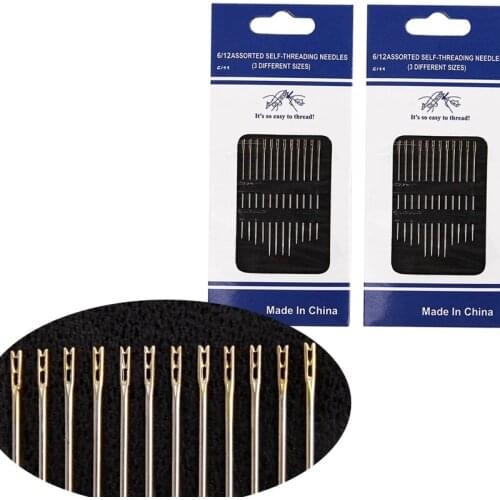 12PCS Sewing needle Blind Naald Ouderen Naald-Side Gat Hand Huishoudelijke Naaien Rvs Naaien Onnodig Threading Kleding Naaien