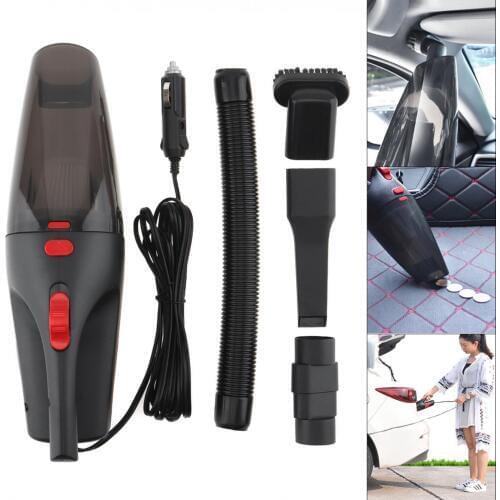 12V 5M 120W ABS Universal Hand-held Car Dry Wet Dual-use Vacuum Cleaner with Washable HEPA Filter and LED Light