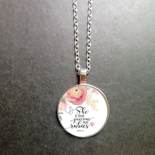 2020 New 1 John 3:15 Perfect Love Dispels Fear Bible Scripture Nursery Scripture Pendant Necklace Religious Pendant Christian