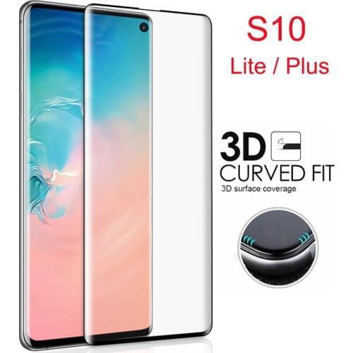 3D Tempered Glass Screen Protector For Samsung Galaxy S10 Plus / S10+ S10 lite glas 10s s 10 Full Cover Protective Glass