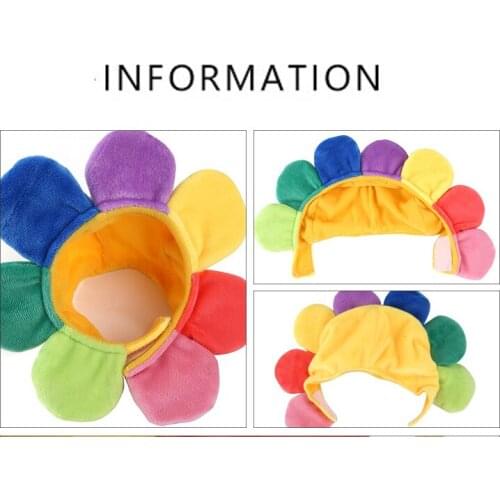 Pet Sunflower Hat Pet Outdoor Dress Up Flower Headdress Festival Clothing Pet Hat Short Plush Pet Supplies Costume Accessories