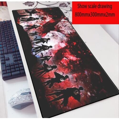 Large Lock Edge Mouse Pad Computer Mousepad 90x40cm Attack on Titan Anime XXL Gaming Padmouse Gamer Laptop Keyboard Mouse Mats