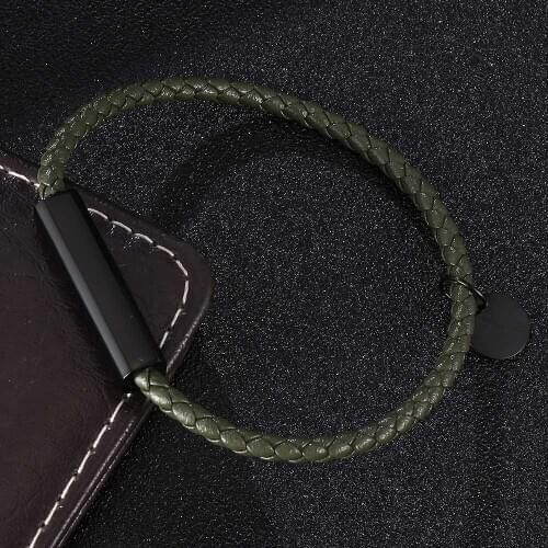 Green Retro Leather Bracelet Men Bangles Fashion Magnetic Buckle Charm Lovers Jewelry Bracelet BB0698