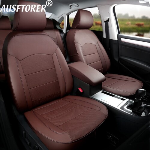 Genuine Leather & Leather Cover Car Seats for Toyota PRIUS 2011 2012 2013 2014 Seat Covers Sets Custom Fit Car Cushions Supports