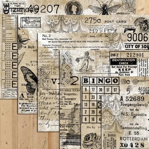 Chzimade Vintage European Plant Adhesive Scrapbook Paper Sticker 14X20CM DIY Photo Album Background Paper Card Making