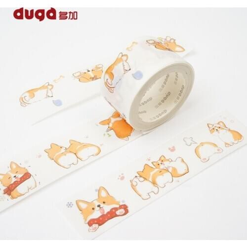 Decorative Cute Corgi Dog Print Washi Tape Diy Scrapbooking Photo Album School Scrapbooking Tools Kawaii Paper Stickers Mask