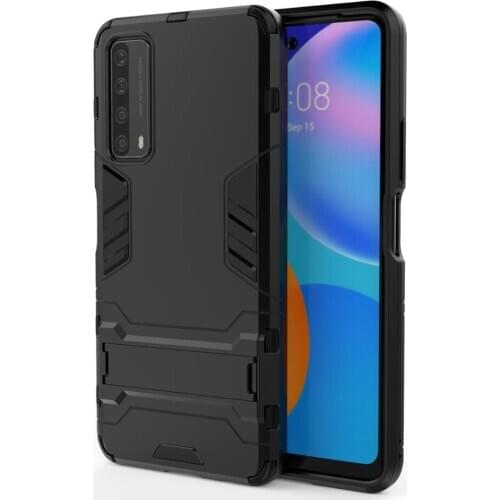 For Huawei Y7A Heavy protective Armor Soft Shockproof Cases for Huawei P SMART 2021 Bracket phone case protective back cover