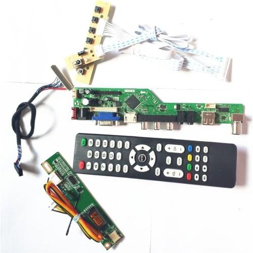 For N141XC-L01/L02 keyboard+Remote+Inverter HDMI-Compatible VGA USB AV RF LVDS 1CCFL 30Pin T.V56 drive board LCD monitor