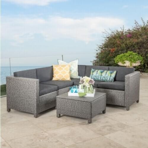 Hot sale quality garden furniture rattan sofa grey corner sofa set
