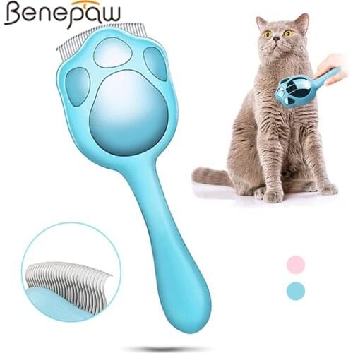Benepaw Quality Cat Brush Massaging Shell Kitten Comb Puppy Rabbit Pet Grooming Dematting Tool for Short Long Hair Removal