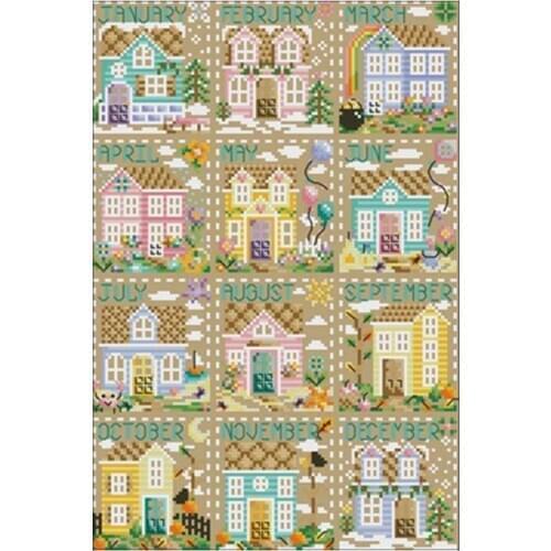 December small house patterns Counted Cross Stitch 11CT 14CT DIY Chinese Cross Stitch Kits Embroidery Needlework Sets home decor
