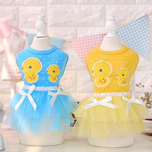 Summer Female Female Duck Lace Bow Pet Dog Clothes Cat Vest Puppy Dress Dog Letters Clothing For Dog Teddy Chihuahua Black