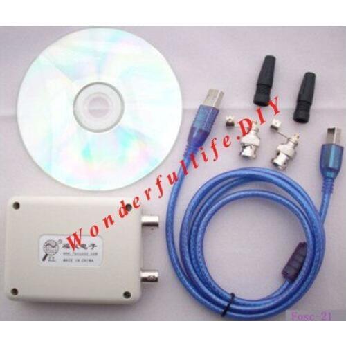 MINI custom languages 8k sample rate dual trace PC oscilloscope Fosc-21 USB computers