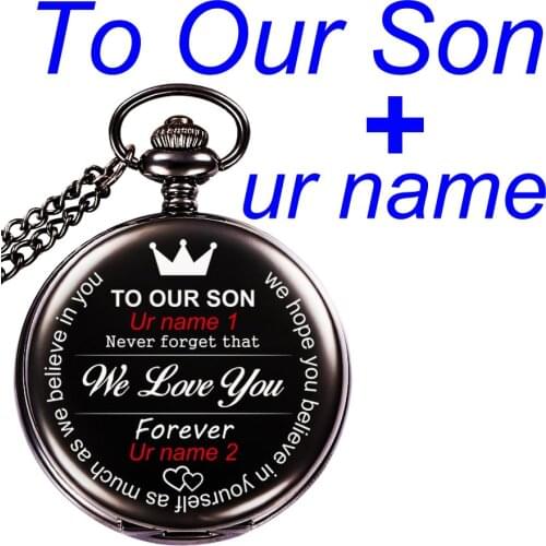 To My Son I Love You, Gifts To Son From Dad Mon Birthday Gifts Personalized Your Names Texts Laser Engraved Pocket Watch