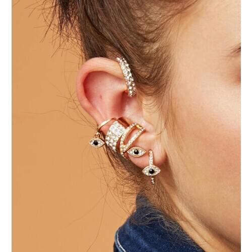 6Pcs Bohemian Moon Star Rhinestone Earring Set For Women Antique Gold Earring Oorbellen Brincos Jewelry Accessories