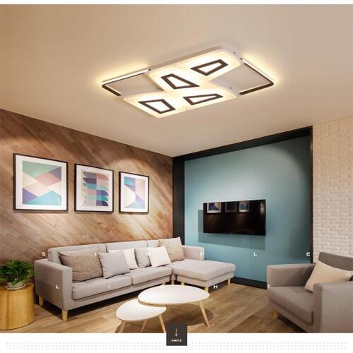 New Led ceiling ligh simple modern bedroom Nordic rectangular light fixture Indoor Lighting RC Dimmable Pendant light