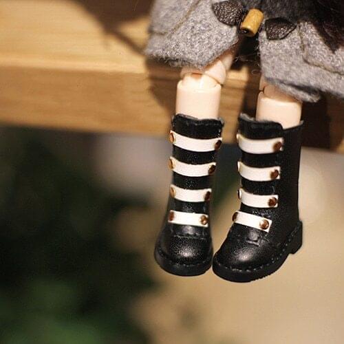 OB11 doll shoe 1/12 size fashion versatile high top boots handsome knight magnet boots black brown white pink khakis