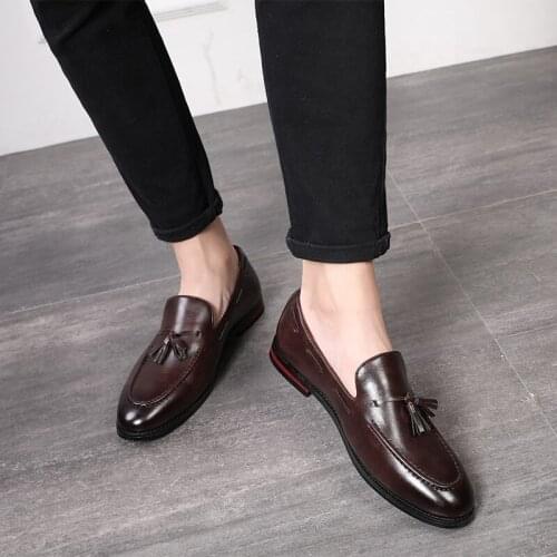 Formal Shoes Men Leather Office Shoes Men Classic Dress Loafers Luxury Business Male Elegant Shoes