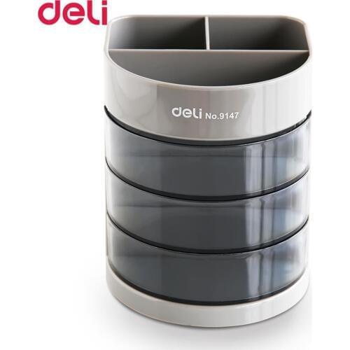 Deli Pen Pencil Brush Pot Holder Storage Container Office Desk Organizer Office Storage Pencil Holder the desk top