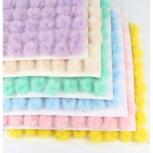 80pcs/card 30mm Pompoms Fluffy Soft 3cm Fur Mink Pom Pom Balls Plush Pompones DIY Handmade Craft Supplies Sewing Accessories