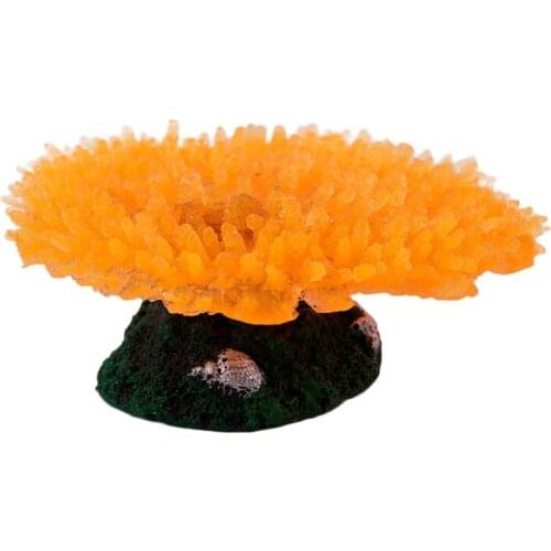 Practical Aquarium Tank Orange Silicone Artificial Sea Anemone Coral Ornament 2 inch
