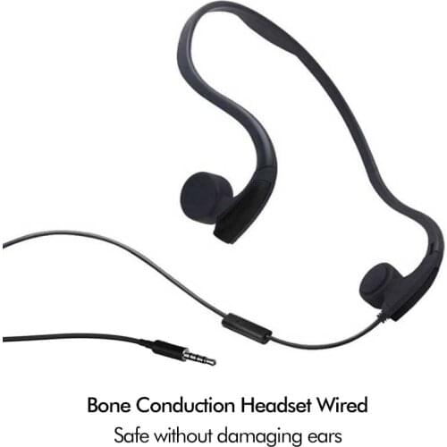 Bone Conduction Transmit Headsets Wired Earphone Outdoor Sports Smart Headphones Neckband with Mic for iPhone Xiaomi Samsung LG