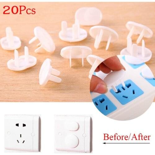20Pcs/Bag Power Socket Electrical Outlet Plug Baby Kids Child Safety Guard Protection Anti Electric Shock Plugs Protector Cover