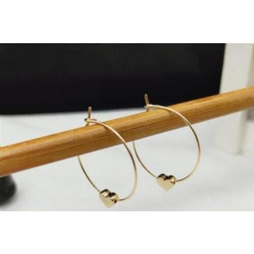 Ex1247 Korean version Fashion simple Geometric Big circle Heart Pentagram star earrings Female charm jewelry accessories