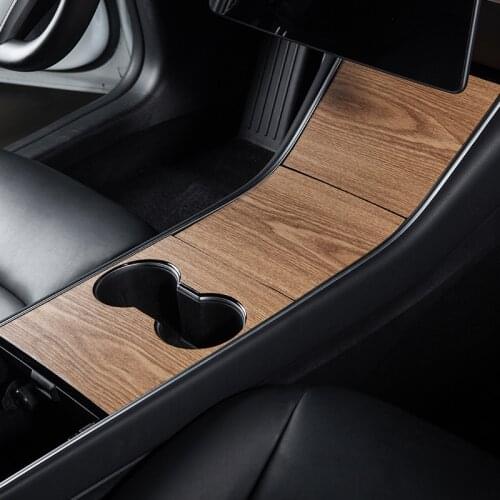 Model3 Car Center Console Wrap Sticker For Tesla Model 3 Accessories Wood Console Grain Model Three Y Model three Accessory