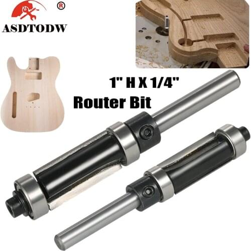 1/4" Shank Pattern Flush Trim Router Bit Top & Bottom Bearing Router Bit Woodworking Trimmer Tool