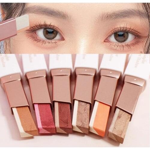 2 In 1 Double Color Eye Shadow Stick Gradient Velvet Shadow Stick Eye Make Up Waterproof Lasting Shimmer Metallic Makeup