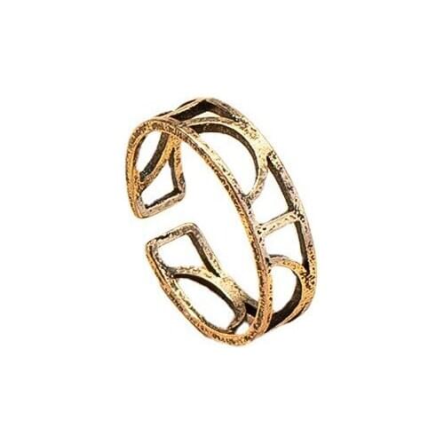 2021 Ins Trendy Antique Gold Hollow Out Flower Minimalism Irregular Finger Knuckle Midi Rings Korean Fashion Women Party Jewelry