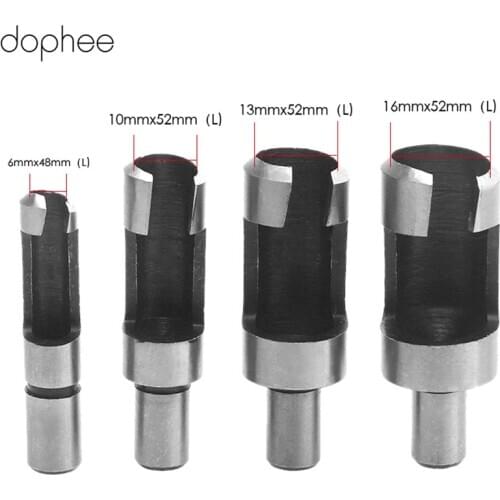 Dophee Woodworking Tools Carbon Steel Plug Cutter Cutting Power Tool Drill Bits for Wood Cutting ferramentas 6/10/13/16mm 4PCS