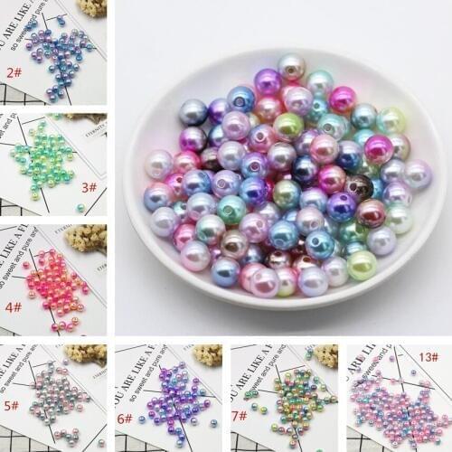 6mm 300PCS/lot Mermaid gradient color 9 colors optional ABS Imitation Pearl Round Beads For Jewelry Making DIY Bracelet Necklace
