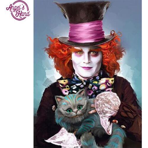 Diamond Painting Cross Stitch Magician cat Handicraft Home Decor Needle DIY Diamond Embroidery Portrait Rhinestones Painting