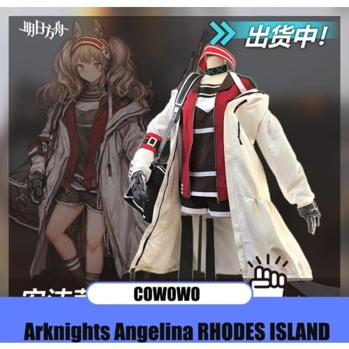 Anime! Arknights Angelina RHODES ISLAND Battle Suit Lovely Uniform Cosplay Costume Halloween Outfit For Women Free Shipping