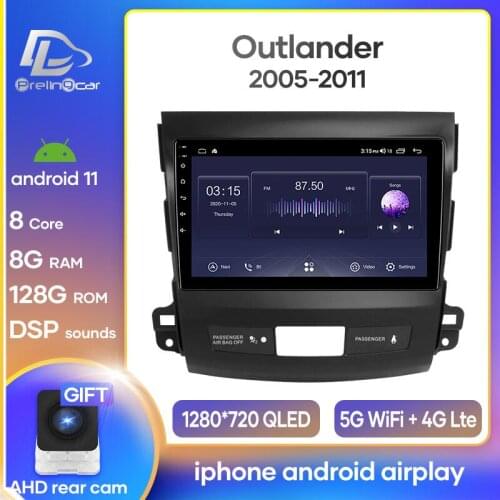 Car Radio Stereo Receiver For Mitsubishi Outlander For Citroen C-Crosser For Peugeot 4007 Video Player Multimedia Navigation GPS