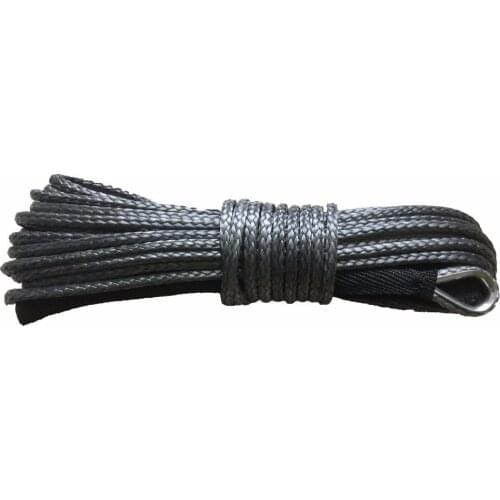 Free shipping 8mm x 12m synthetic winch line 12 strand uhmwpe rope with black sheath