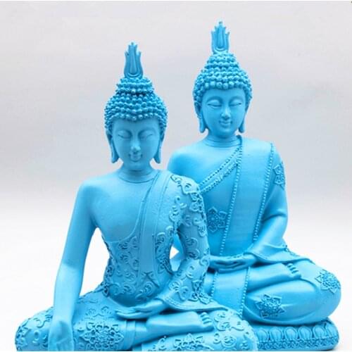 BUF Big Buddha Statue Monk Figurine Thai Buddha Statues Sculptures Resin Craft Home Decoration Accessories Ornaments