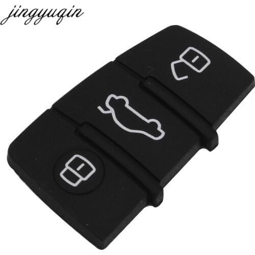 Jingyuqin 10pcs/lot 3 Button Pad Rubber Remote Key Fob For Audi A3 A4 A5 A6 A8 Q5 Q7 TT S LINE RS Free Shipping
