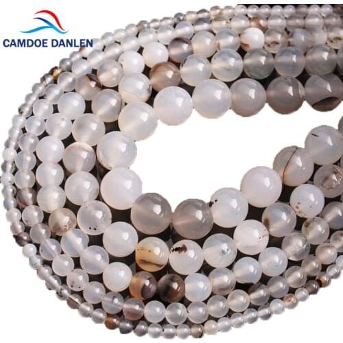 CAMDOE DANLEN Natural Stone Beads Sardonyx White Black Flower Agates Beads 4 6 8 10 12 MM Diy Spacer Beads for Jewelry Making