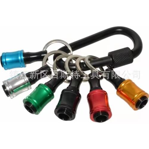 6Pcs 1/4inch Hex Shank Screwdriver Bits Holder Extension Bar Drill Screw Adapter Quick Release Keychain