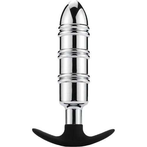 Smooth Touch Head Metal Anal Plug Sex Toys Stainless Steel Bear Tail Butt Plug Anal Beards for Adult Game RY-139