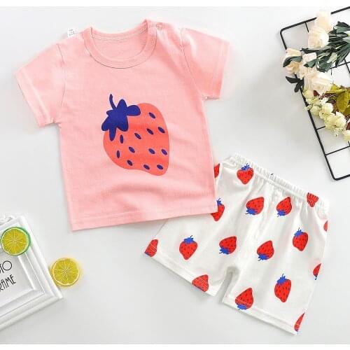 Children Short Sleeve Set Cotton Girls Summer Dress Boys T Shirt Shorts Baby Clothes Kids Wear Set 2021 New Style 2PCS