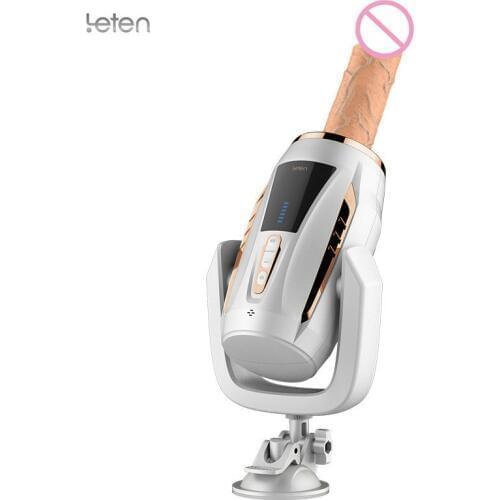 Leten Automatic Telescopic Dildo Vibrator Suction Cup Sex Machine Gun Realistic Penis Vibrating Sex Toys For Woman Sex Machine