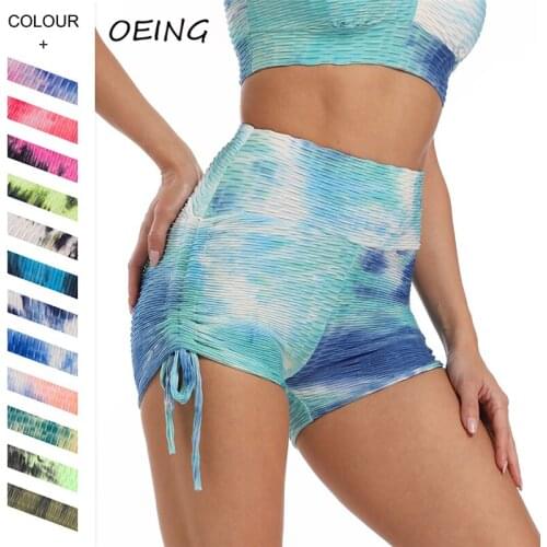 Summer Sport Jacquard Shorts Jogging Yoga Clothing Print Bandage Lounge Wear Workout Running Pants for Women