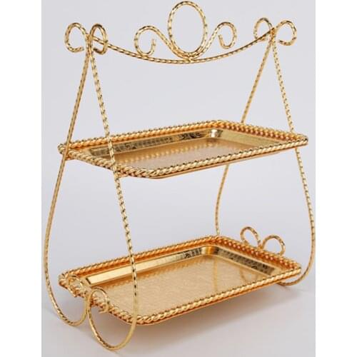 European Metal Dried Fruit Candy Plate Fruit Snack Dish Dessert Cake Stand Living Room Jewelry Storage Rack Home Decoration