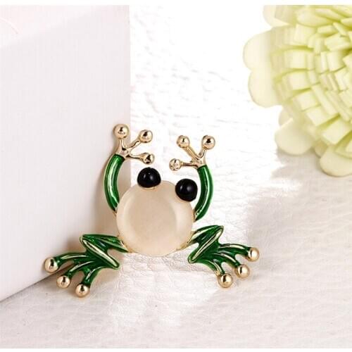 Trendy Animal Frog Brooch Pins Crystal Brooches Women Decoration Clothes Accessories Wedding Jewelry Brooches For Girls Badges